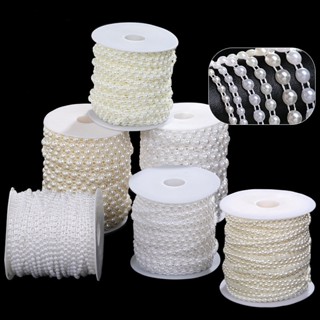 ไข่มุกพลาสติก ABS 6 มม. 8 มม. สีขาว สําหรับทํางานฝีมือ DIY