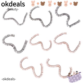 Okdeals ขนตาปลอมจําลอง สีน้ําตาล สีดํา สําหรับตกแต่ง 5 ชิ้น