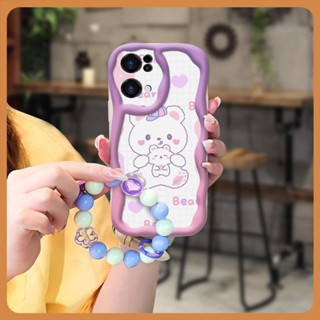 For Girls Anti drop airbag Phone Case For OPPO Reno7 Pro 5G Wave border flower dustproof lovely Soft luxurious texture