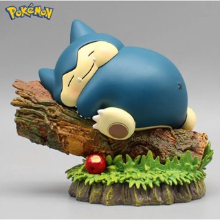 โมเดลฟิกเกอร์ Pokemon Sleeping Fat Snorlax Kawaii Pvc ขนาด 11 ซม. ของเล่นสะสม