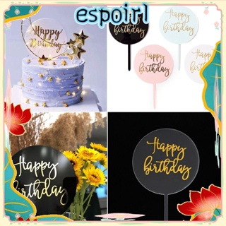 Espo ป้ายปักหน้าเค้ก ลายตัวอักษร Happy Birthday สีบรอนซ์ คุณภาพสูง สําหรับตกแต่งเค้ก