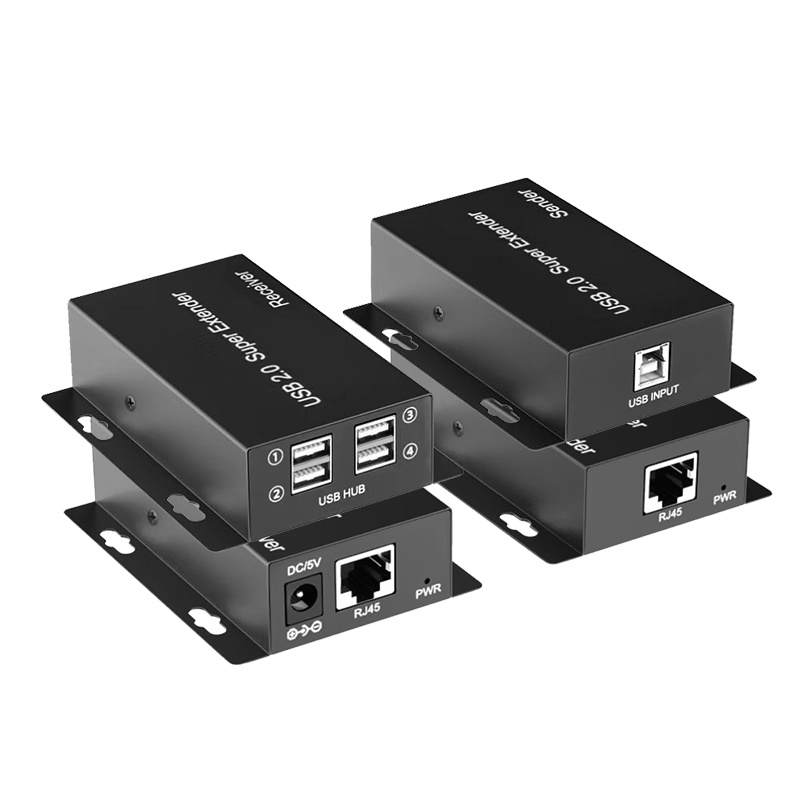 1080P 4 พอร์ต USB 2.0 Extender ผ่าน Cat5e cat6 สาย 50M สําหรับแล็ปท็อป PC กล้องเว็บแคมคีย์บอร์ดเมาส์