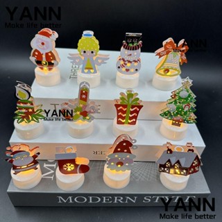 Yann1 โคมไฟ LED รูปซานตาคลอส สโนว์แมน ต้นคริสต์มาส 2 ชิ้น