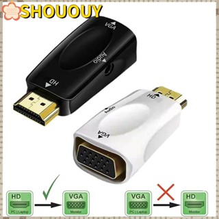 Shououy อะแดปเตอร์แปลงสัญญาณเสียง HDMI เป็น VGA ดิจิทัล เป็นอะนาล็อก เอาท์พุต VGA พลาสติก สําหรับแล็ปท็อป กล่องทีวี คอมพิวเตอร์