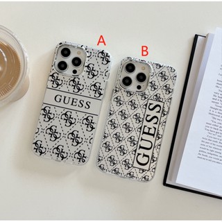 พร้อมส่ง เคสโทรศัพท์มือถือ ชุบเงิน ลาย GUESS สําหรับ iphone14 promax 14 14pro 14plus 13 12 11 13PROMAX