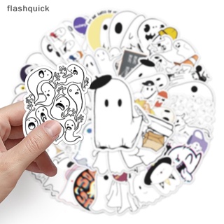 Flashquick สติกเกอร์ ลายฮาโลวีน ผี กันน้ํา สําหรับตกแต่งสมุดโน้ต สมุดภาพ DIY 50 ชิ้น