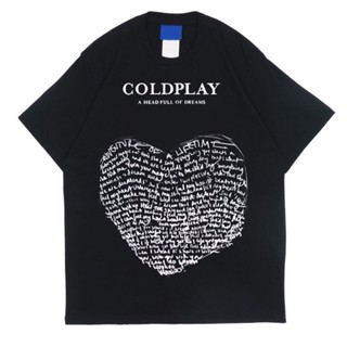 ไฟ! เสื้อยืด ผ้าฝ้าย พิมพ์ลาย Kaos Band Coldplay A Head Full Off Dreams สําหรับผู้ชาย