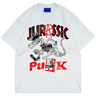 ไฟ! เสื้อยืด ผ้าฝ้าย พิมพ์ลาย Jurassic Punk Combed by Don Juanism สไตล์พังก์