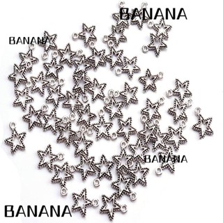 Banana1 จี้โลหะอัลลอย รูปดาวจิ๋ว สไตล์โบราณ สีเงิน 0.59*0.43 นิ้ว DIY สําหรับผู้หญิง 100 ชิ้น