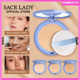 [พร้อมส่ง] Sace Lady Oil-control Compact Powder Waterproof Matte Face Powder Silk Soft Mist Powder Cake Long-last Waterproof Natural Nude Makeup 8g