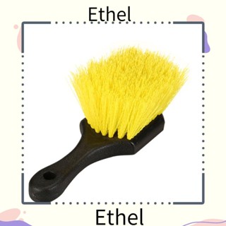 Ethel1 แปรงขัดไนล่อน ด้ามจับพลาสติก 8 นิ้ว สีเหลือง สําหรับขัดล้อ และยาง