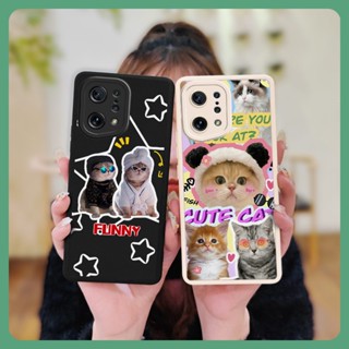 Silica gel personality Phone Case For OPPO Find X5 simple soft shell Back Cover cute youth Cartoon funny luxurious