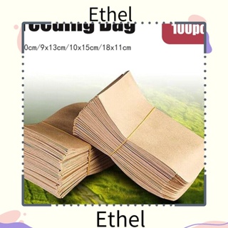 Ethel1 ถุงเก็บเพาะพันธุ์ แนวตั้ง สีน้ําตาล ทนทาน หลายขนาด 100 ชิ้น