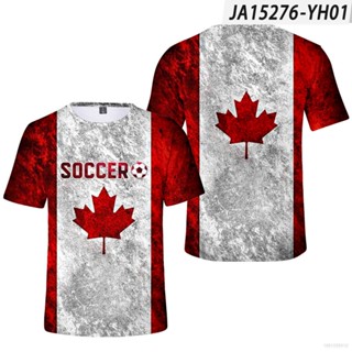 เสื้อยืดแขนสั้นลําลอง พิมพ์ลาย World Cup Canada Fans พลัสไซซ์ สําหรับผู้ชาย