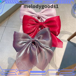 Melodygoods1 กิ๊บติดผม ผ้าซาติน ประดับโบว์ สําหรับผู้หญิง