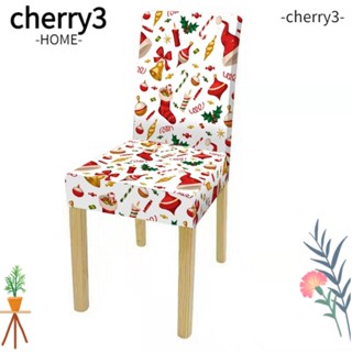 Cherry3 ผ้าคลุมเก้าอี้สไลด์ ยืดหยุ่น กันสกปรก ถอดออกได้ สําหรับจัดเลี้ยง คริสต์มาส