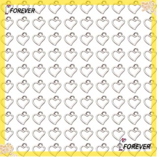 Forever จี้พวงกุญแจ รูปหัวใจ โลหะผสมเงิน สไตล์โบราณ คละสี สําหรับทําเครื่องประดับ งานฝีมือ