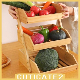 [Cuticate2] ตะกร้าเก็บผลไม้ 3 ชั้น ขนาดใหญ่ สําหรับห้องครัว ร้านผลไม้ บุฟเฟ่ต์