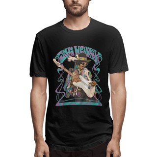 【ผ้าห่มบูติก】เสื้อเชิ้ต คอกลม ผ้าฝ้ายแท้ พิมพ์ลาย Jimi Hendrix Psychedelic Haze Rock N Roll Music สําหรับพ่อ