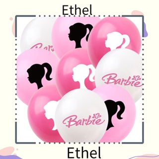 Ethel1 ธงแบนเนอร์ยาง น้ําหนักเบา สีชมพู สําหรับตกแต่งเค้กวันเกิด ตุ๊กตาบาร์บี้ งานแต่งงาน