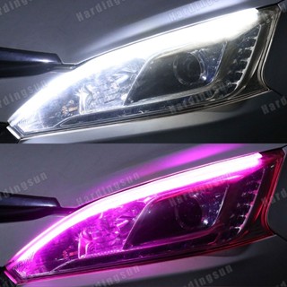 แถบไฟหน้ารถยนต์ Led DRL 12v 70 ซม. กันน้ํา สีเหลือง 1/2 ชิ้น