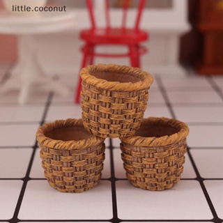 [little.coconut] โมเดลตะกร้าเรซิ่นจิ๋ว 1:12 สําหรับตกแต่งบ้านตุ๊กตา 1 ชิ้น