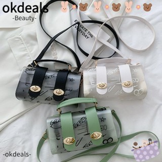 Okdeals กระเป๋าสะพายไหล่ กระเป๋าถือ ขนาดเล็ก สีโปร่งใส สําหรับสตรี