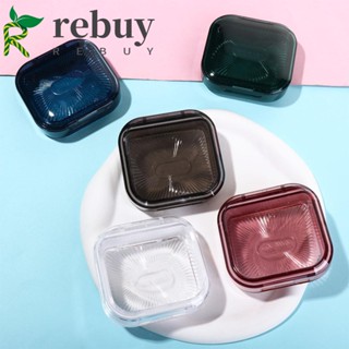 Rebuy กล่องเคสใส่เครื่องสําอาง แหวน สีพื้น พร้อมฉากกั้น สําหรับผู้หญิง