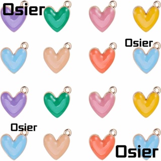 Osier1 จี้รูปหัวใจ อัลลอย สีชมพู สีขาว สีแดง สีดํา สําหรับทําเครื่องประดับ DIY