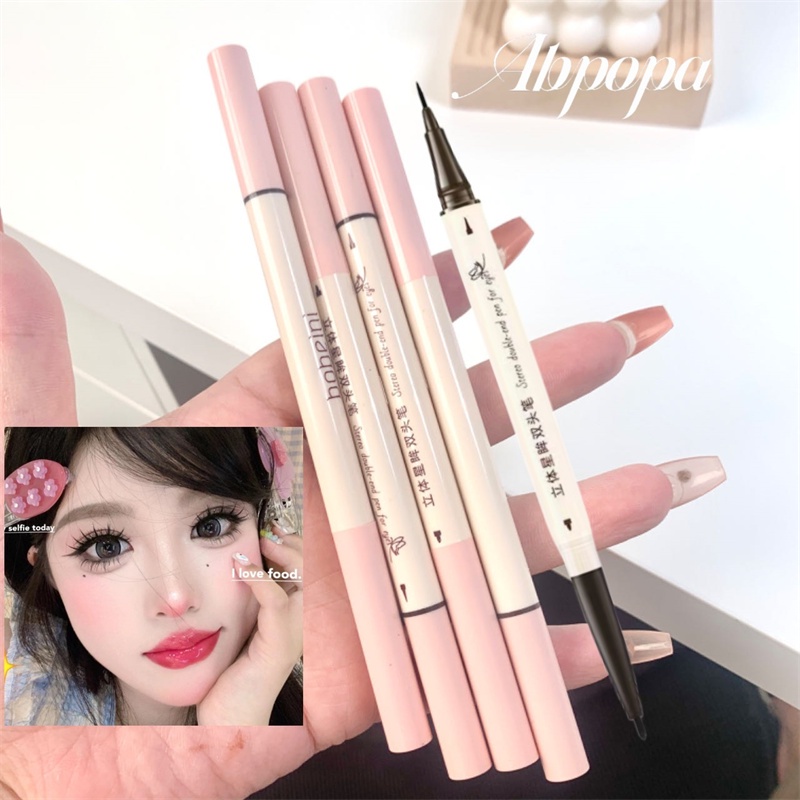 Bebeini Double Head Eye Makeup Pen Eyeliner Gel Pen&Lying Silkworm Liquid Pen ติดทนนาน 3 สี