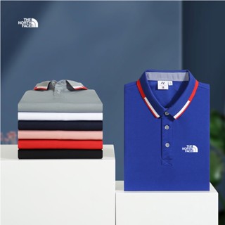 Northface เสื้อโปโล แขนสั้น คอปก ปักลาย สีตัดกัน สไตล์อังกฤษ แฟชั่น 2023