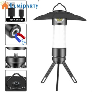 Lumiparty โคมไฟเต็นท์ Led 1.5w Type-c ชาร์จ Usb พร้อมตะขอแม่เหล็ก อเนกประสงค์ สําหรับตั้งแคมป์กลางแจ้ง