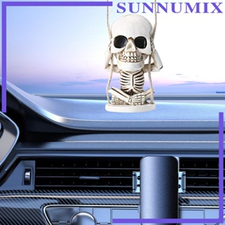 [Sunnimix] กระจกมองหลัง รูปกะโหลก โครงกระดูก สําหรับตกแต่งรถยนต์ ฮาโลวีน