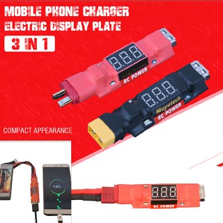 3 in 1 Multi-Function Lipo Battery USB Discharge Indicator T or XT 60