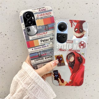 พร้อมส่ง เคสโทรศัพท์มือถือ ซิลิโคนนิ่ม TPU ใส กันกระแทก ลายการ์ตูนสไปเดอร์แมน สําหรับ OPPO Reno10 Pro+ Reno 10 Pro Plus 8T A98 A78 NFC A58 4G 5G