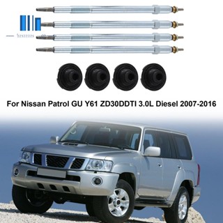 หัวเทียนเทอร์โบทําความร้อน 4 ชิ้น พร้อมซีล แบบเปลี่ยน สําหรับ Nissan Patrol GU Y61 ZD30DDTI 3.0L Diesel 2007-2016 11065-2W202 11065-2W201