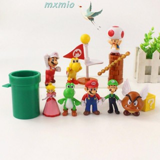 Mxmio โมเดลฟิกเกอร์ รูปการ์ตูนอนิเมะ Super Mario Bros น่ารัก สําหรับตกแต่งบ้าน 12 ชิ้น ต่อชุด