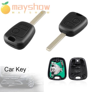 Mayshow กุญแจรีโมตรถยนต์ ชิป ID46 2 ปุ่ม ทนทาน VA2 Blade 433MHZ อุปกรณ์เสริม สําหรับ Peugeot 307 Citroen C1 C3