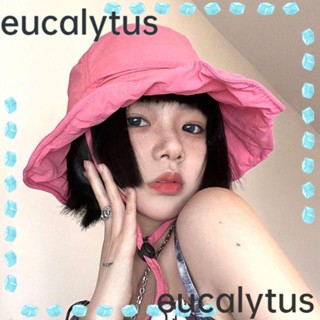 Eucalytus1 หมวกปีกกว้าง กันแดด พับได้ แฟชั่นฤดูร้อน