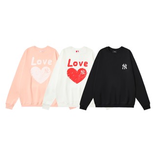 Ny&amp;mlb - เสื้อกันหนาว คอกลม ผ้าฝ้าย ปักลาย Love Love สวยงาม อเนกประสงค์ สําหรับผู้ชาย และผู้หญิง Hyerwe