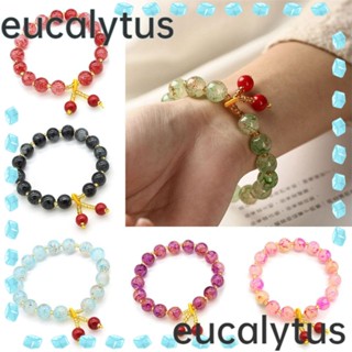 Eucalytus1 สร้อยข้อมือลูกปัดแก้วน่ารัก เครื่องประดับ สําหรับผู้หญิง 3 ชิ้น