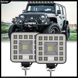 [sylviar] อะไหล่ไฟหน้ารถยนต์ Led 19 ดวง 57w 6500k 1800lm ทรงสี่เหลี่ยม ขนาดเล็ก 2 ชิ้น