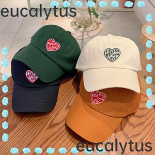 Eucalytus1 หมวกเบสบอล ผ้าฝ้าย ปักลายตัวอักษร สําหรับผู้หญิง