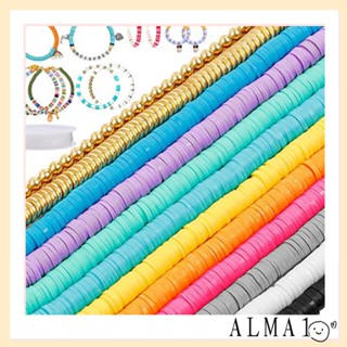 Alma ลูกปัดดินโพลิเมอร์ สีทอง 10 สี 6 มม. สําหรับทําเครื่องประดับ 2 แพ็ค 10 เส้น