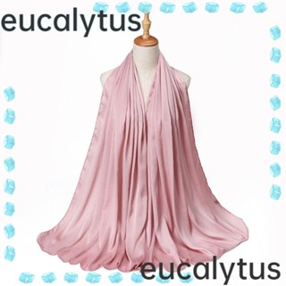 Eucalytus1 ผ้าพันคอผ้าชีฟอง แบบนิ่ม สีพื้น