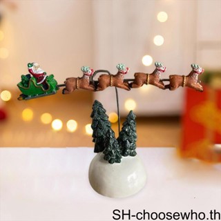 【Choo】รูปปั้นการ์ตูนคริสต์มาส 1 2 3 Away Flying Sleigh สําหรับตกแต่งวันหยุด