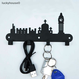 Luckyhouse0^^ ตะขอโลหะ สีดํา สําหรับแขวนกุญแจ เสื้อผ้า ในห้องน้ํา ห้องครัว