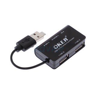 3 Port USB HUB v2.0 + Card Reader OKER 1505 (Black )