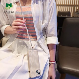 Alanfy สายโซ่คล้องโทรศัพท์มือถือ ประดับไข่มุก ป้องกันการสูญหาย 8 มม. อเนกประสงค์ ไม่ต้องเจาะ พร้อมปะเก็น สีทอง เงิน