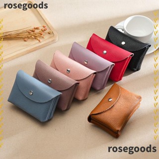 Rosegoods1 กระเป๋าสตางค์ใบสั้น หนังวัว สองชั้น ใส่เหรียญได้ อเนกประสงค์ ขนาดเล็ก แฟชั่นสําหรับผู้หญิง